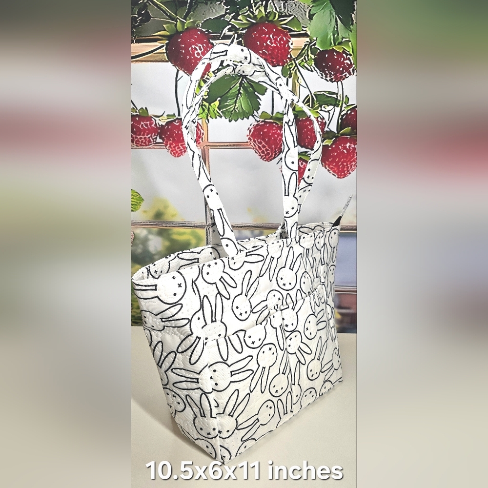 Chic White Bunny (Miffy Inspired) Print Tote Bag